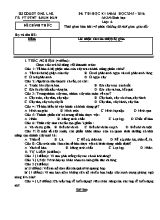 Đề thi học kỳ I môn Sinh học Lớp 6 - Năm học 2015-2016 - Trường PT DTNT Buôn Đôn